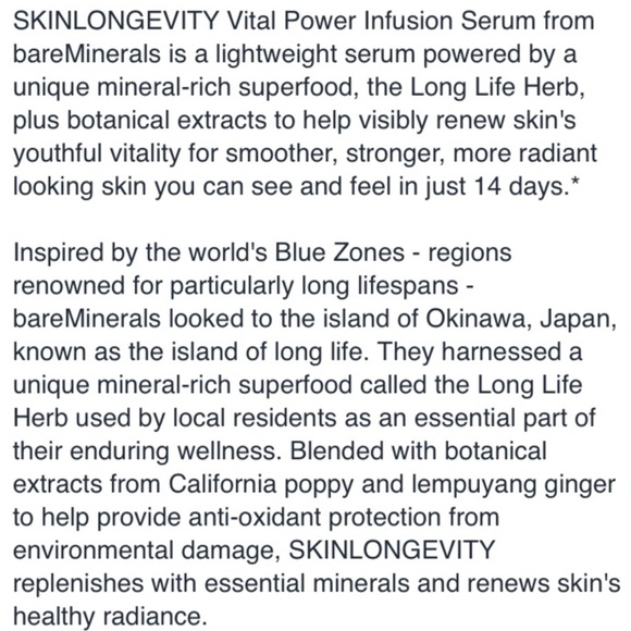 2 Bareminerals Skinlongevity Vital Power Infusion Serums - Picture 6 of 7